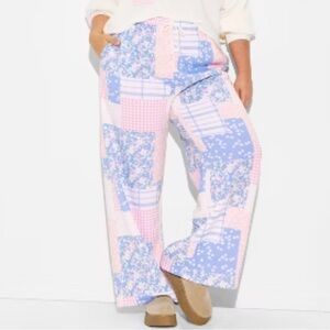 Mighty Fine Women’s Size 3X Patchwork Wide Leg Jogger Pants